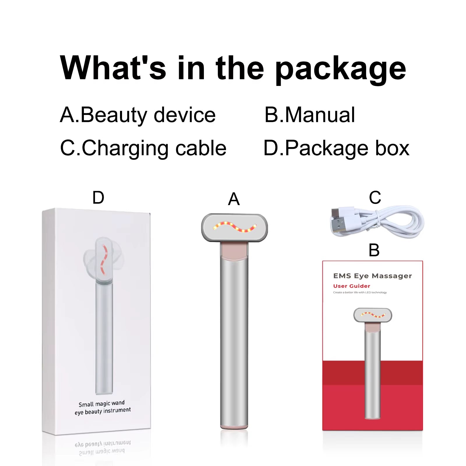 EMS Microcurrent Face Lifting Device Red Light Facial Wand Eye Neck Massager Skin Tightening anti Wrinkle Skin Care Beauty Tool